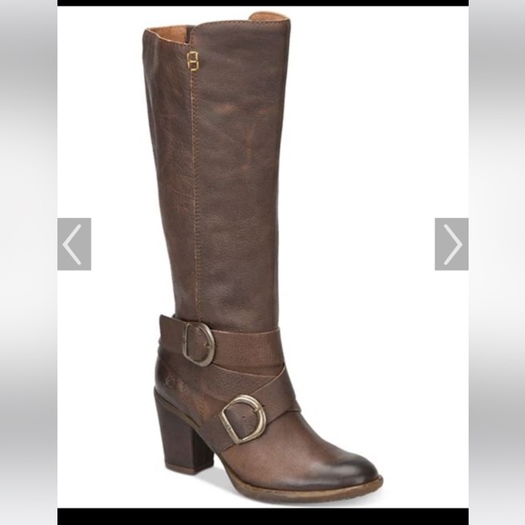 NWT BORN Brand Cresent Tan Leather Tall Boots Sz 9.5